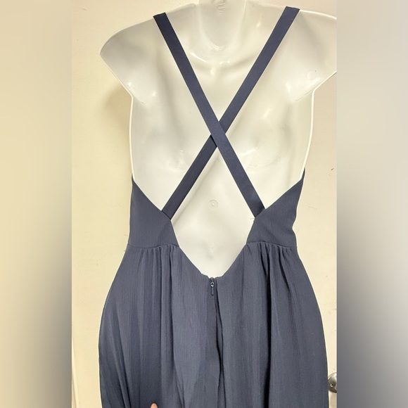 White by Vera Wang Blue Sleeveless V-Neck Maxi Dress - Picture 4 of 8